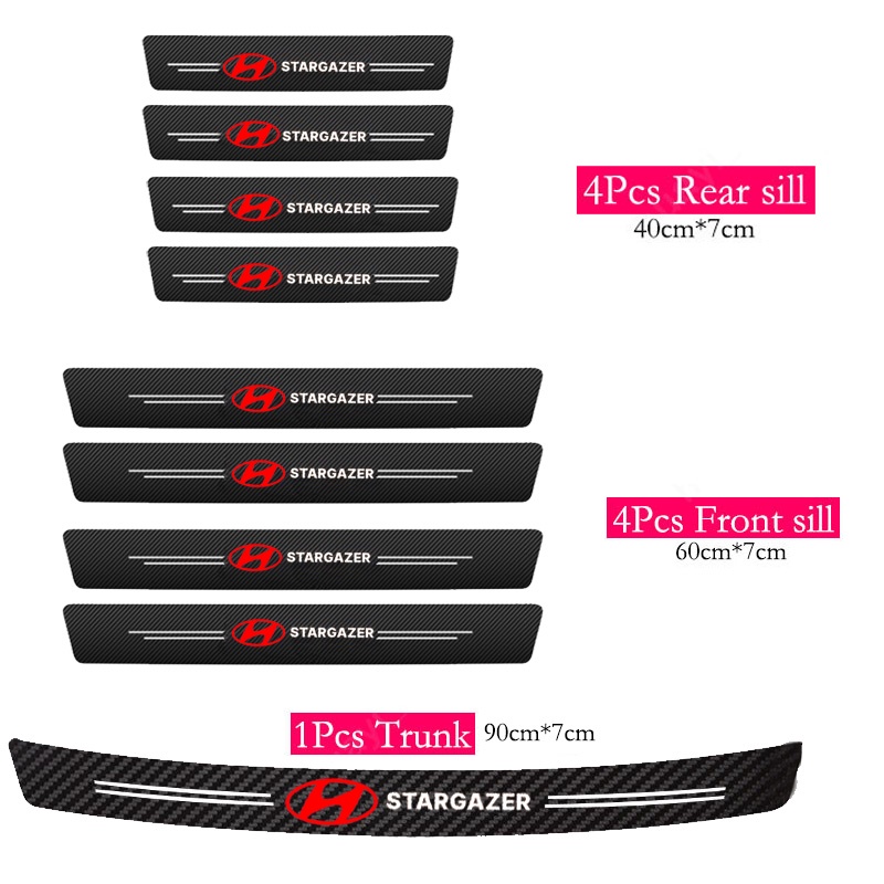 Miếng Dán Cửa Xe Hơi Hyundai Stargazer Bằng Sợi Carbon Chống Trầy Xước