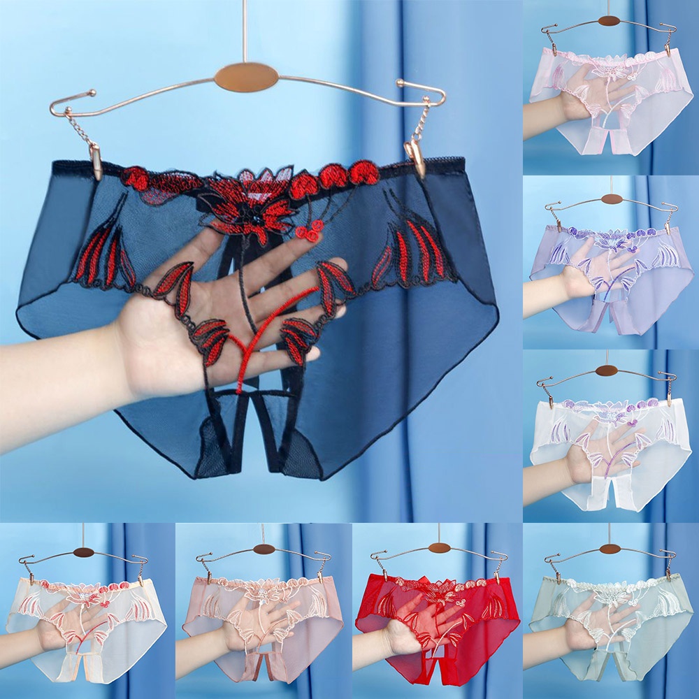 Quần Lót Trong Suốt Thoáng Khí Với Họa Tiết Thêu Dùng Cho Nữ