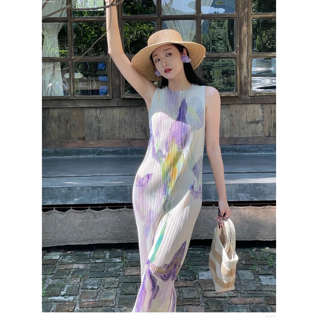 Đầm Xếp Ly Dáng Rộng Cổ Tròn Không Tay Thời Trang Mùa Hè 2023-06 - 14