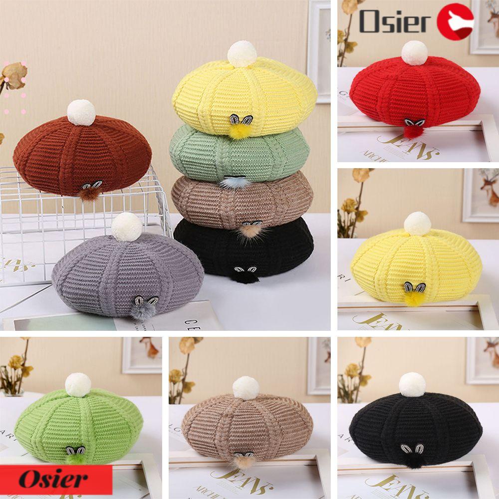 Osier1 Mũ Beret Màu Trơn Phong Cách Họa Sĩ Vintage Cho Nữ