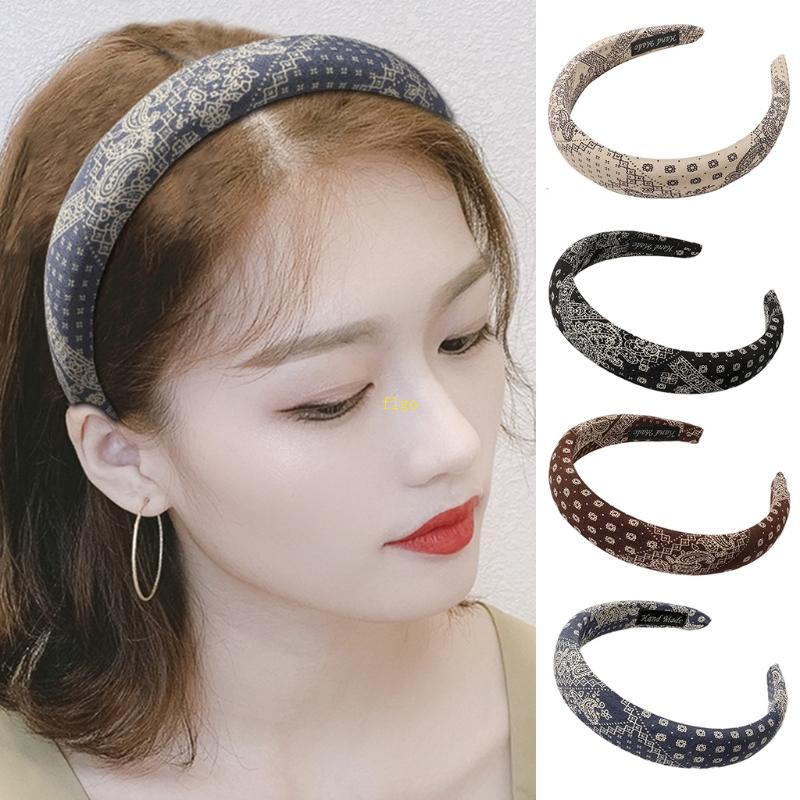 Băng Đô Turban Bản Rộng Co Giãn In Họa Tiết Phong Cách Bohemian Cổ Điển Dùng Làm Đạo Cụ Chụp Ảnh