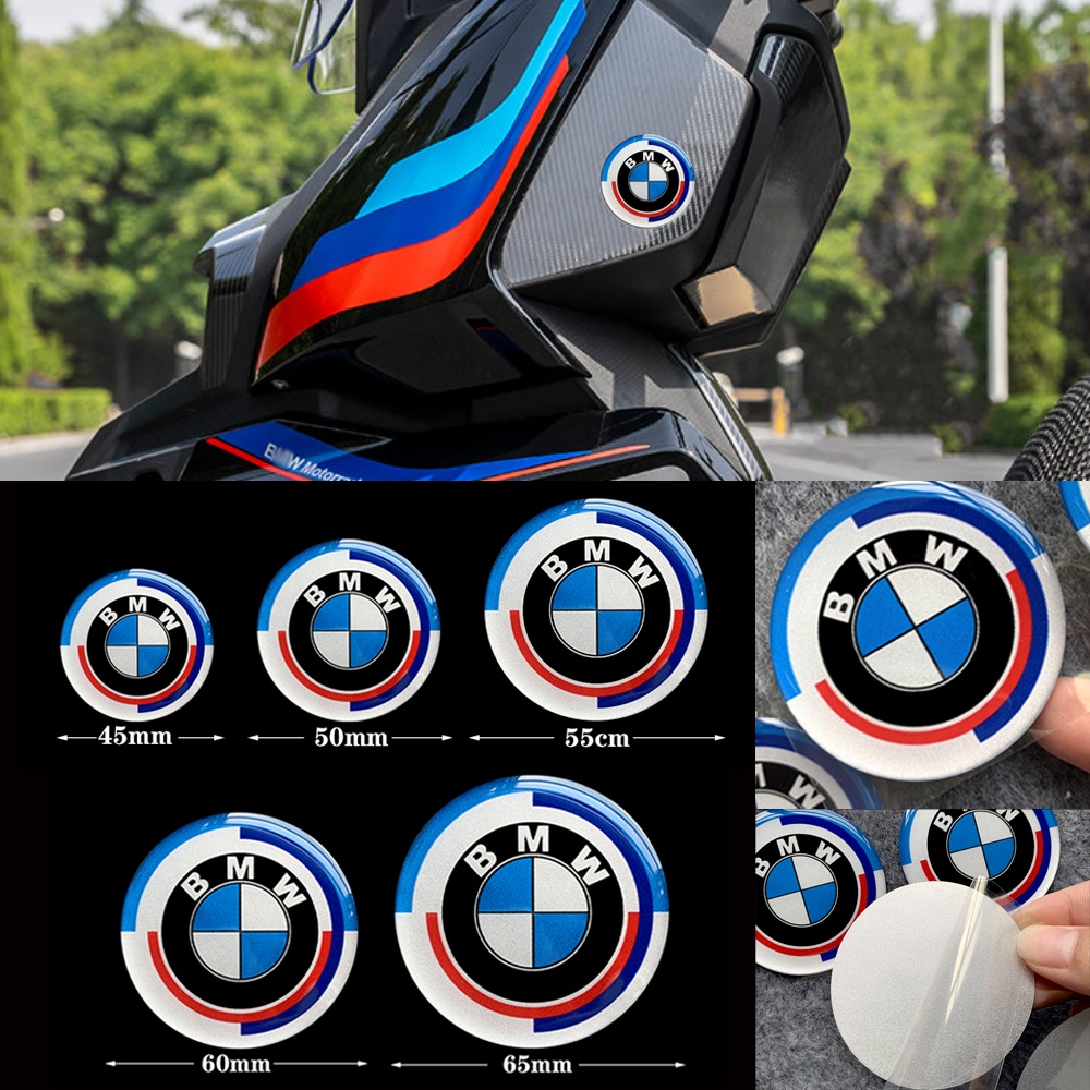 Set 2 Miếng Dán Logo 3D Phản Quang Cho Xe Mô Tô BMW