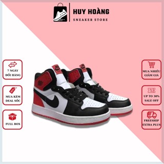 Giày thể thao nam nữ Jordan cao cổ, giày sneaker Jordan cổ cao màu đen đỏ chuẩn 11 Full Box