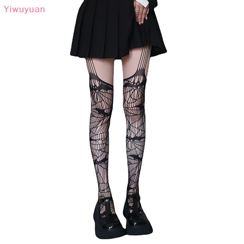 < Yiwuyuan > Quần Tất Lưới Gợi Cảm Nhiều Màu Sắc Phong Cách Punk Cho Nữ