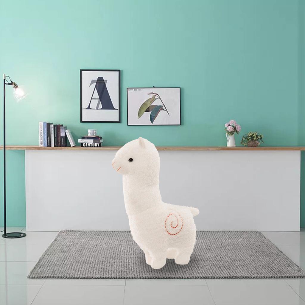 Thú Nhồi Bông Hình Lạc Đà Alpaca Màu Trắng 28cm Trang Trí Phòng Khách