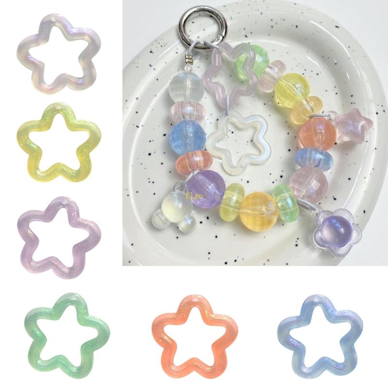 Bộ 50 Mặt Dây Chuyền Rỗng Hình Hoa Lấp Lánh Nhiều Màu Sắc Dùng Làm Trang Sức Và Thủ Công DIY