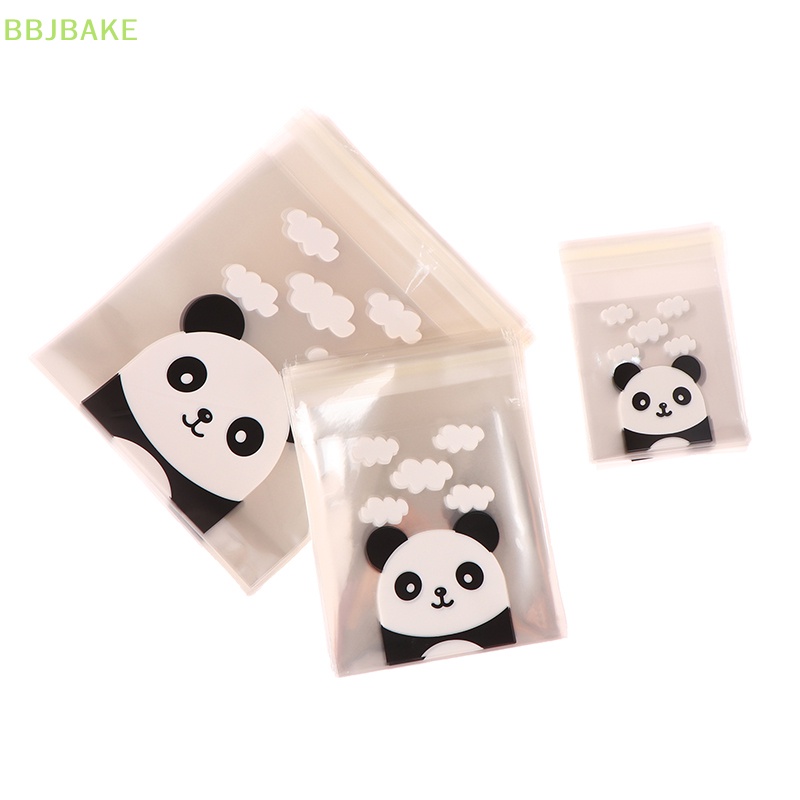 Set 100 Túi Đựng Bánh Kẹo Tự Dính Hình Gấu Trúc KCB