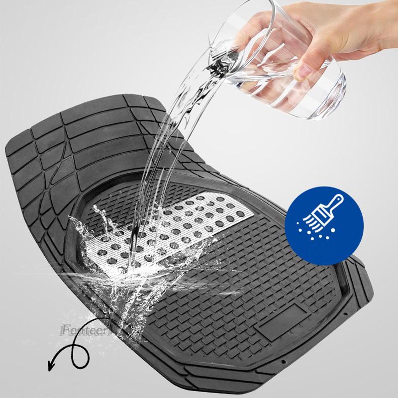 Set 4 Tấm Thảm PVC Màu Đen Chống Thấm Nước Cho Xe Hơi Fenteer1 Sturdy