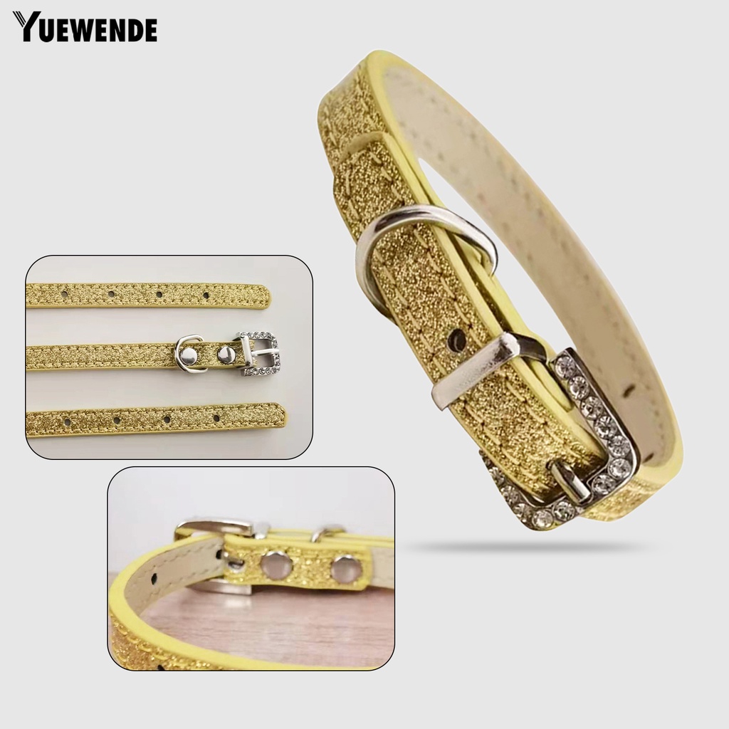 Vòng Cổ Giả Da Đính Kim Sa Điều Chỉnh Được Cho Thú Cưng Cỡ Nhỏ / Vừa / Nhỏ / YQ.E