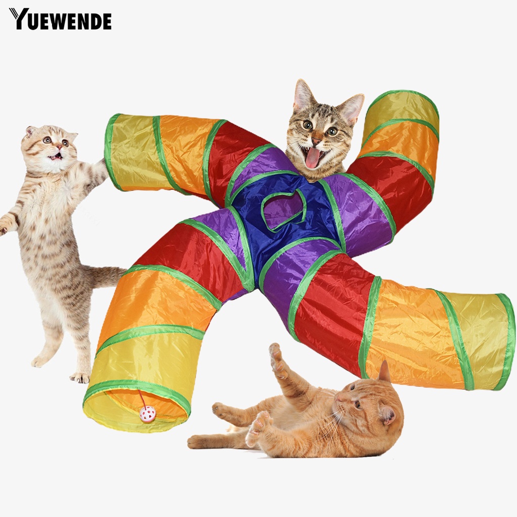 Đồ Chơi Đường Hầm Chữ S 4 Chiều Chống Cắn Chống Trầy Xước Giảm Căng Thẳng Cho Mèo Cưng