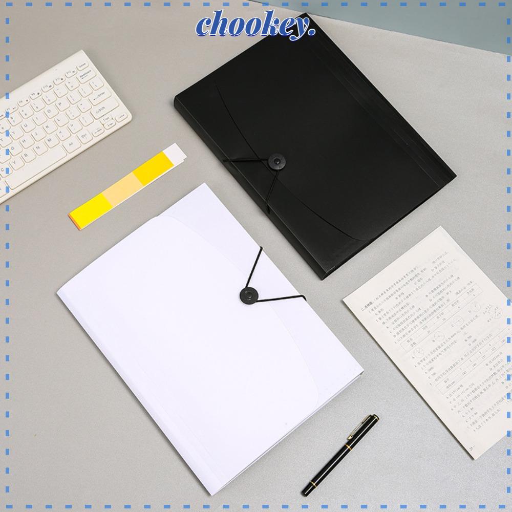 CHOOKEY Set 2 Bìa Đựng Tài Liệu Màu Trắng Đen Kèm Nhãn Dán Tiện Dụng Cho Văn Phòng