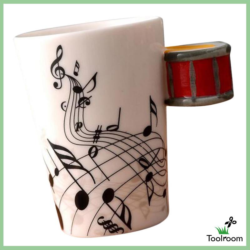 Cốc Sứ Uống Cà Phê / Trà Và Nước # 1 / 10 * 7.5Cm Hình Đàn Ghi Ta Màu Đen