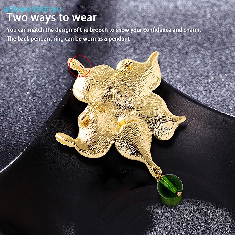 Ghim Cài Áo Hình Chiếc Lá Đính Đá Phong Cách Vintage Thời Trang Cho Nam Nữ