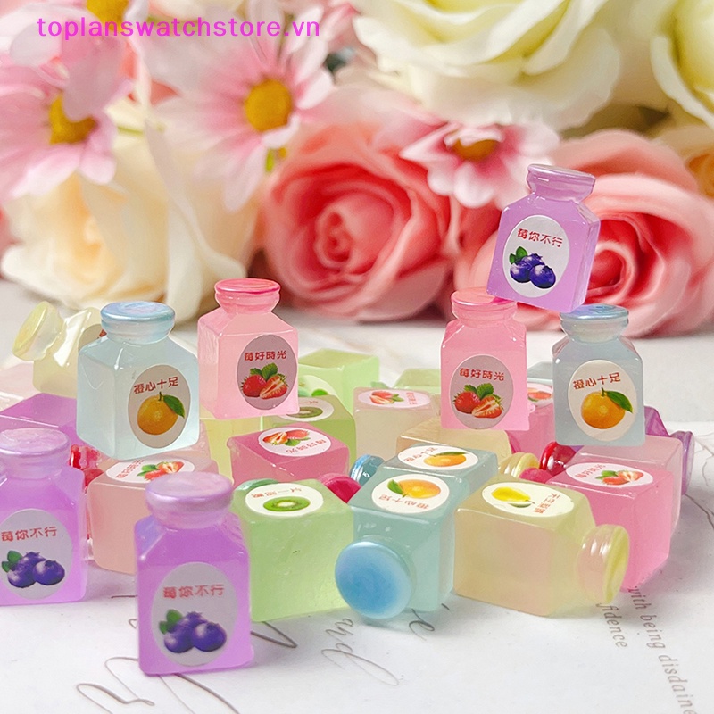 Toplanswatchstore Set 3 Bình Đựng Mứt Trái Cây Bằng Nhựa Resin DIY Cho Nhà Búp Bê