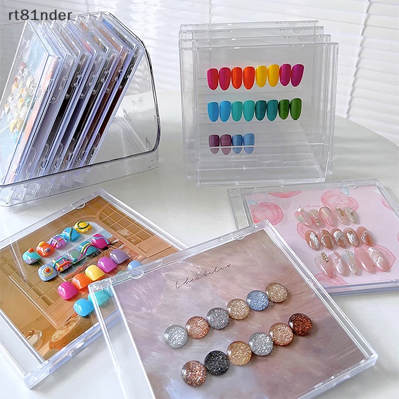 Rt Bộ 5 Hộp Đựng Mẫu Thử Móng Tay Chống Bụi Nhiều Màu Sắc