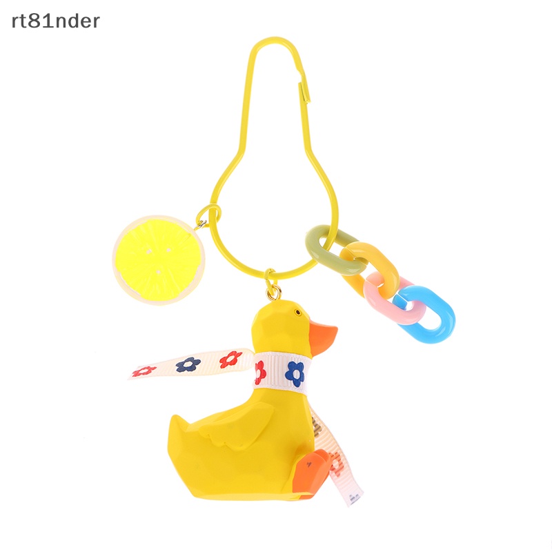 Rt Móc Chìa Khóa Hình Chú Vịt Vàng Đeo Nơ Hoạt Hình Dễ Thương Trang Trí Ba Lô / Ô Tô / Túi Xách