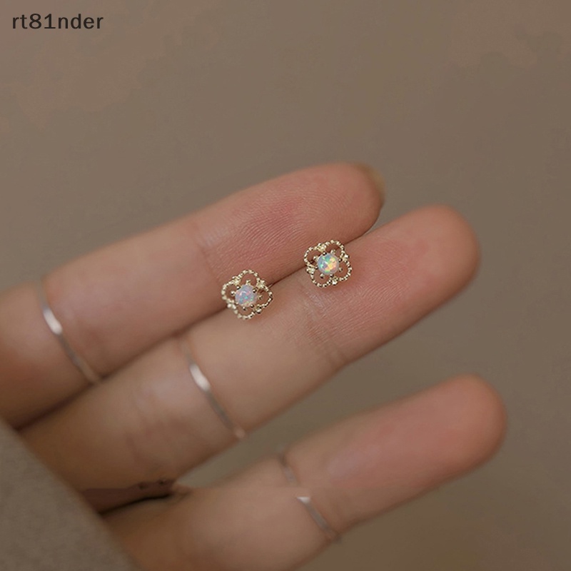 Khuyên Tai Dạng Hạt n Hình Hoa rt mini Đính Đá Mặt Trăng Thiết Kế Rỗng Tối Giản Cho Nữ