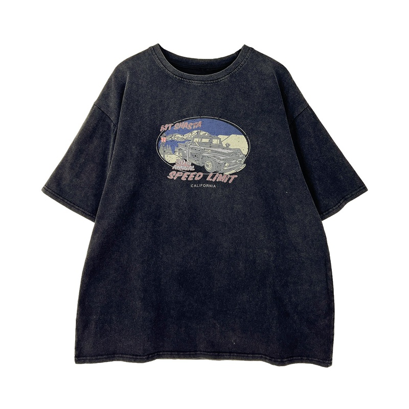 Áo Thun Tay Ngắn Dáng Rộng Phong Cách retro Cho Nữ