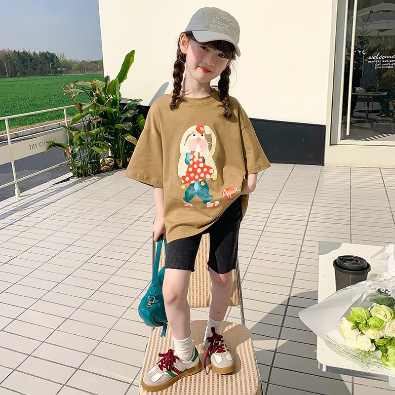 Áo Thun Tay Ngắn Dáng Rộng Thời Trang Mùa Hè Hàng Mới Dành Cho Bé Gái