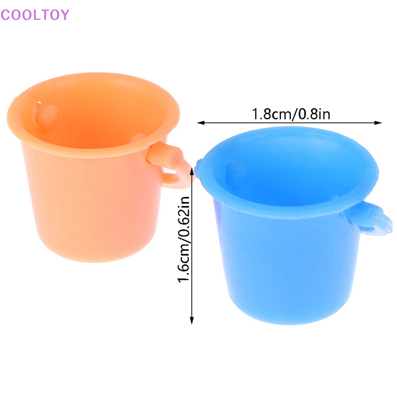 Set 2 Xô Nước Mini Trang Trí Nội Thất Cho Nhà Búp Bê