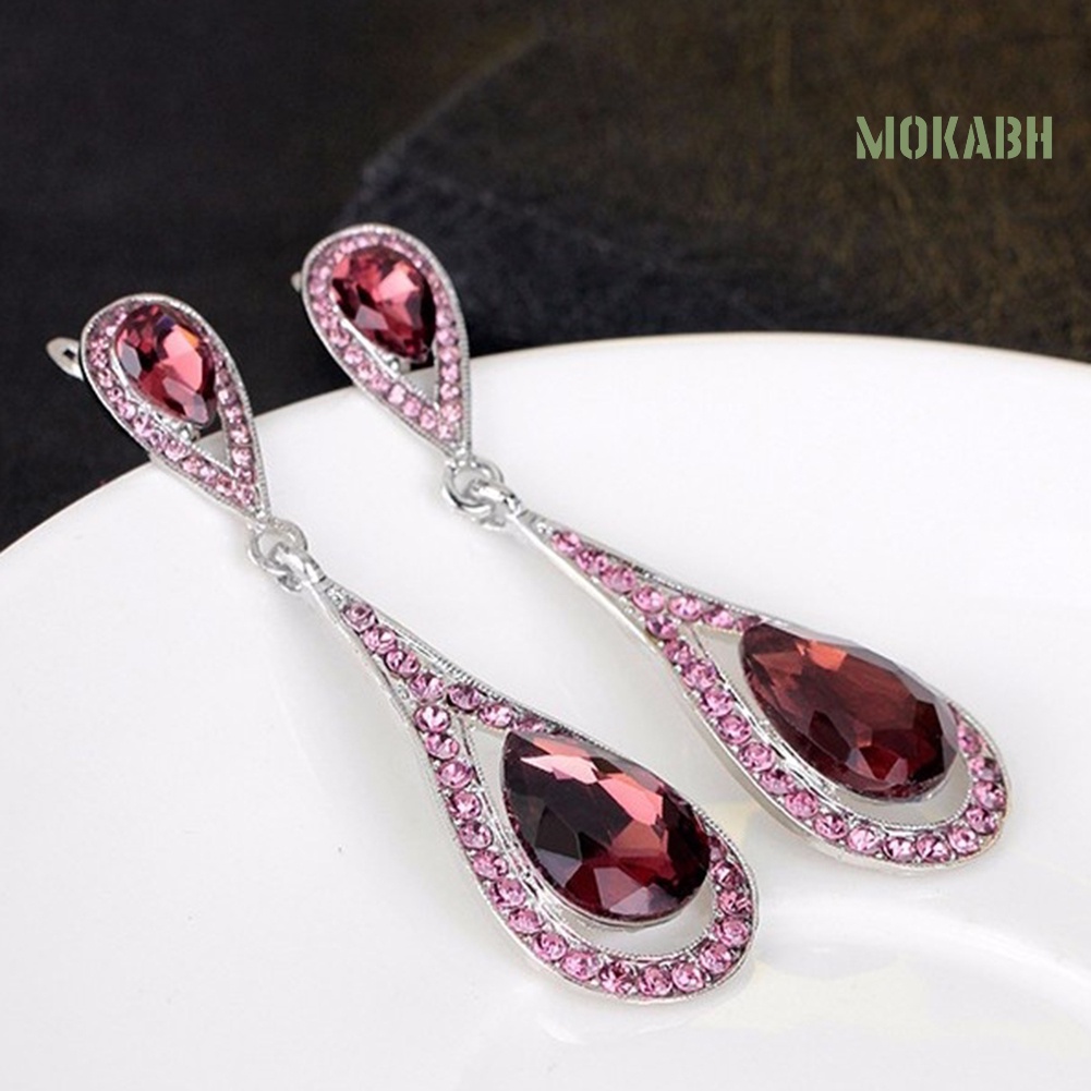 Bông Tai Hình Giọt Nước Đính Đá Giả Thời Trang Dành Cho Nữ