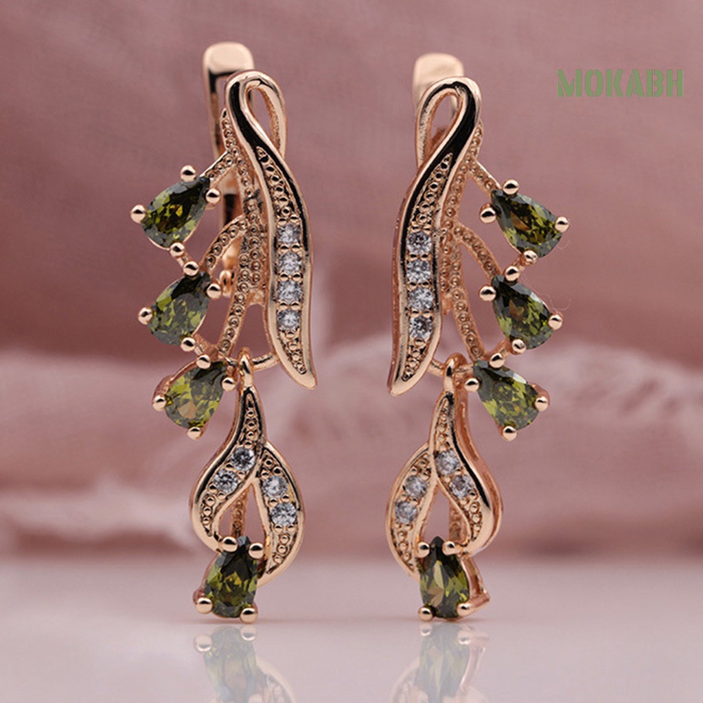 1 Đôi Bông Tai Dài Hình Giọt Nước Đính Đá Zircon Đơn Giản Dành Cho Nữ