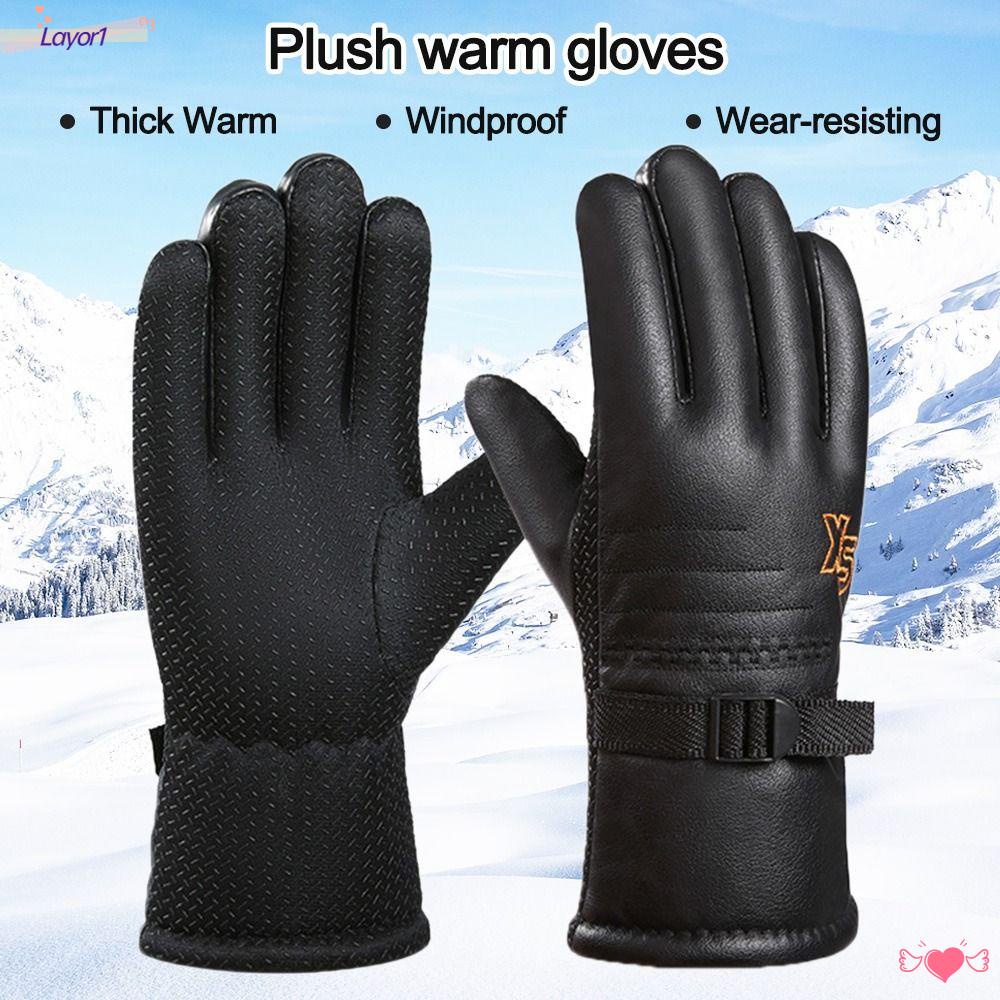 Găng Tay Da Phối Lông Cừu Ấm Áp Thời Trang Thu Đông LAYOR1