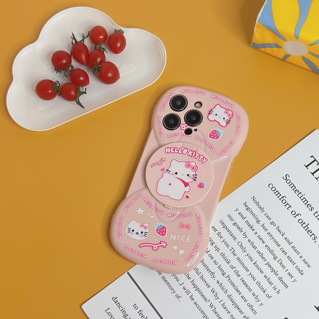 Ốp Điện Thoại TPU Silicon Mềm Bảo Vệ Toàn Diện Tích Hợp Gương Hình Mèo Kitty Cho iPhone 14 12 13 11 PRO MAX