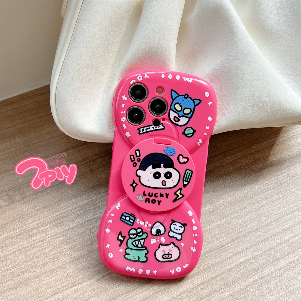 Bao Da Điện Thoại Nắp Lật Tráng Gương Họa Tiết Mèo Hoạt Hình Cho iPhone 14 12 13 11 PRO MAX