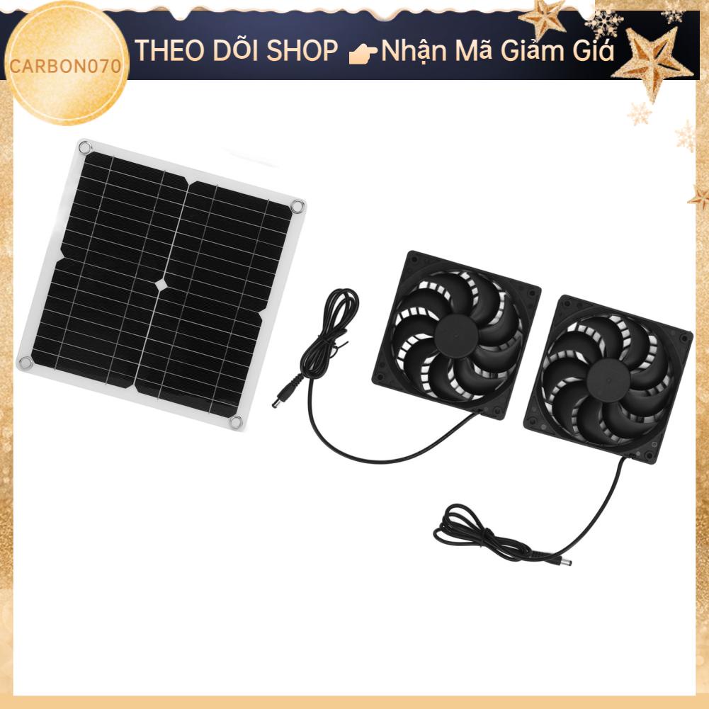 Carbon070 Bộ quạt năng lượng mặt trời 20W Tốc độ chuyển đổi cao Bảng điều khiển di động nhẹ với 2 hút cho RV Dog House