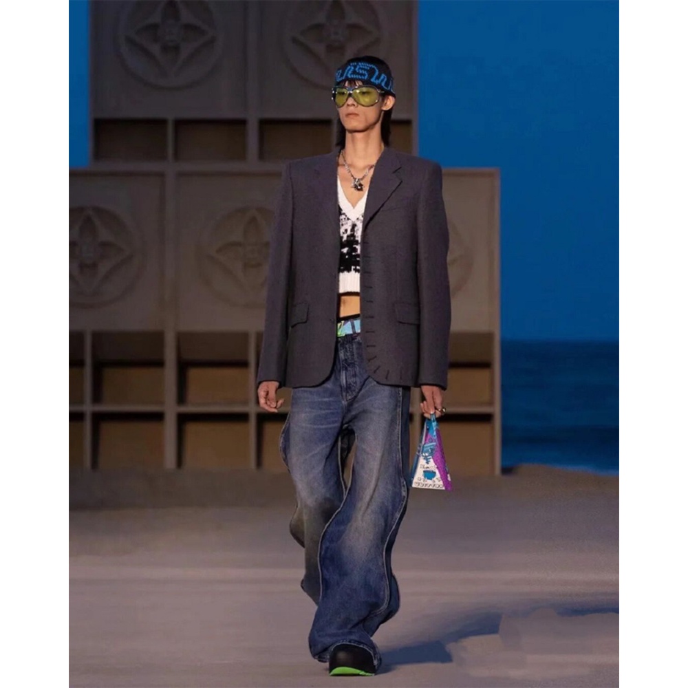 Quần Jean Wang Jiaer Chính Hãng 23ss Show Phong Cách Đường Phố Mới