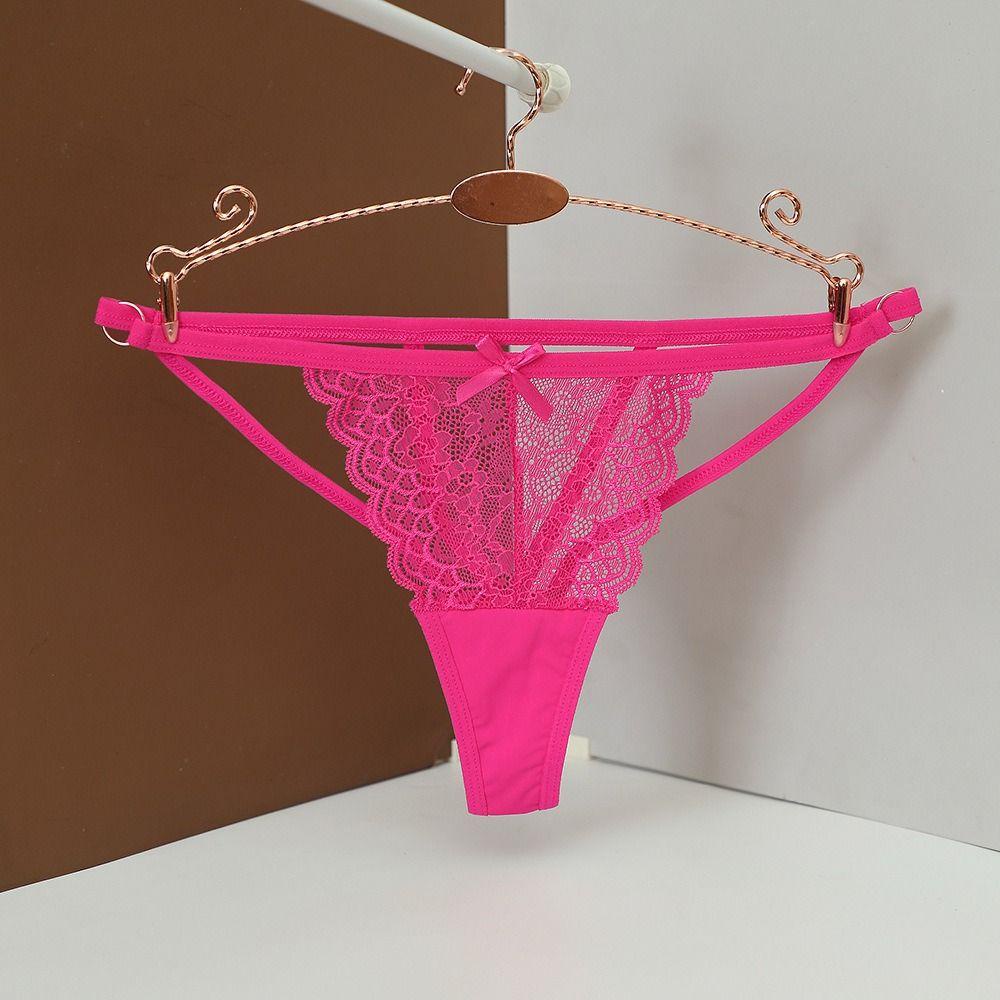 MIQUEL Quần Lót Ren Rỗng Lưng Thấp Đính Nơ Dễ Thương Quyến Rũ Cho Nữ