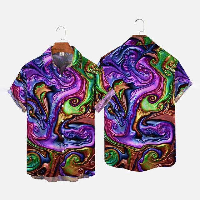 Áo Sơ Mi Nam Ngắn Tay In Họa Tiết 3D Phong Cách Hawaii Thời Trang Mùa Hè 2023