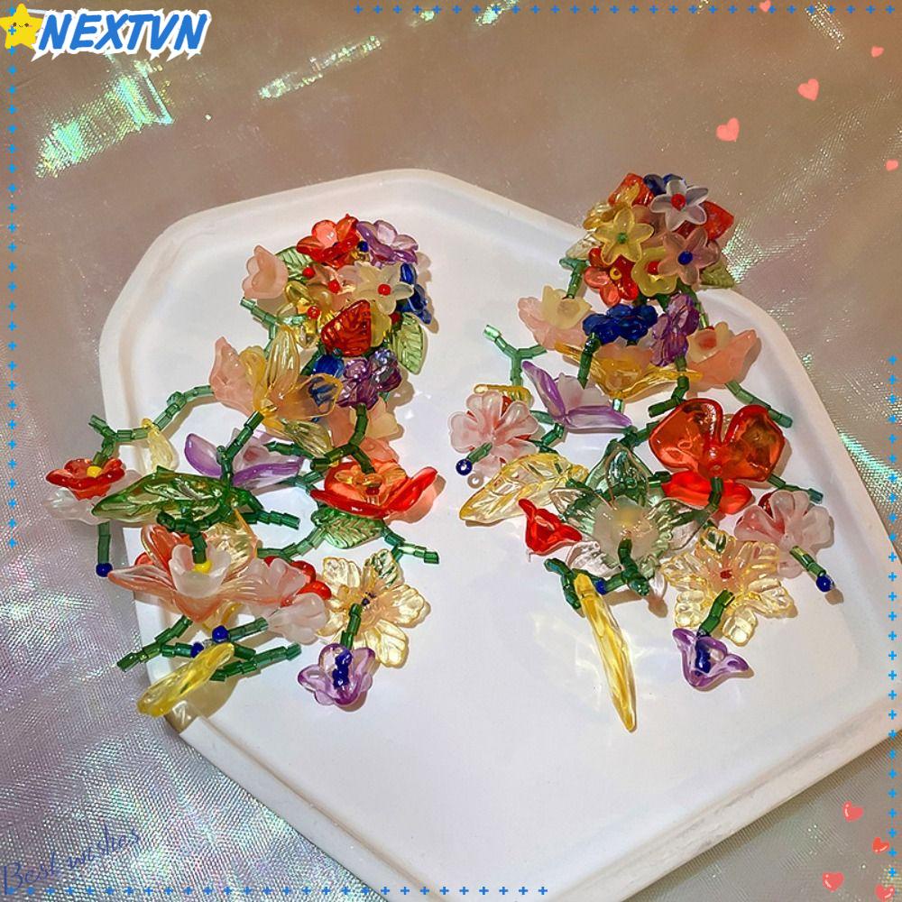 Khuyên Tai Tua Rua Dài Trong Suốt Thời Trang Cá Tính Cho Nữ