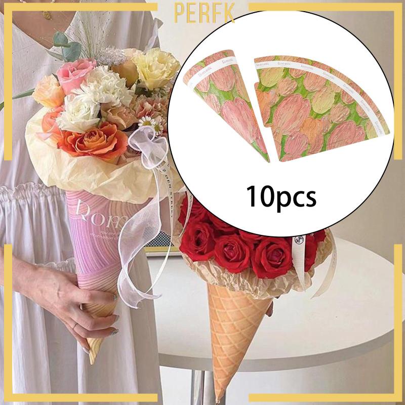 Bộ 10 Cánh Hoa Giấy Hình Nón Dùng Trang Trí Tiệc Cưới DIY