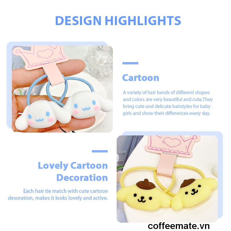 ⚡SANRIO Dây Cột Tóc Nhỏ Nhắn In Hoạt Hình Pacha Pacha Kuromi Yugui Dễ Thương