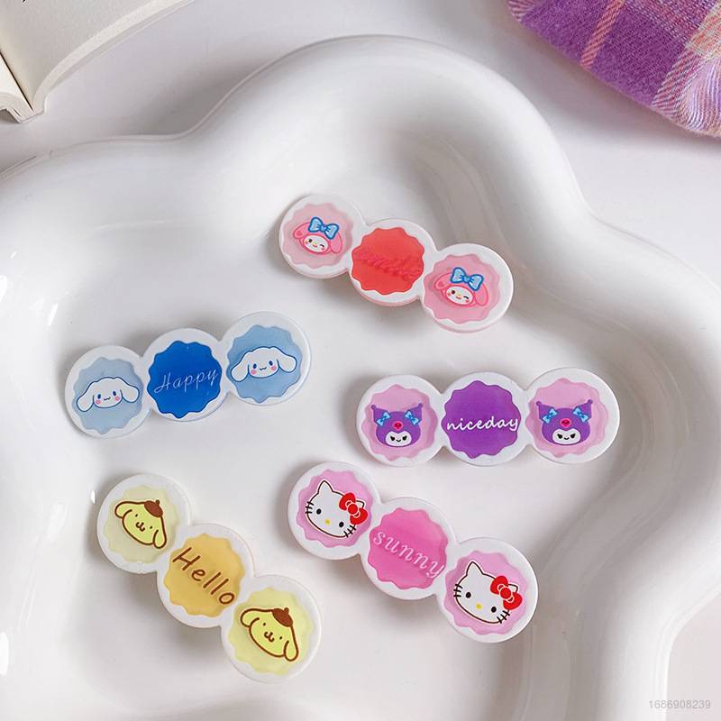 Kẹp Tóc Trang Sức Hình Hoạt Hình Sanrio Hello Kitty mymelody Purin Ngọt Ngào Dễ Thương Thời Trang Cho Bé Gái