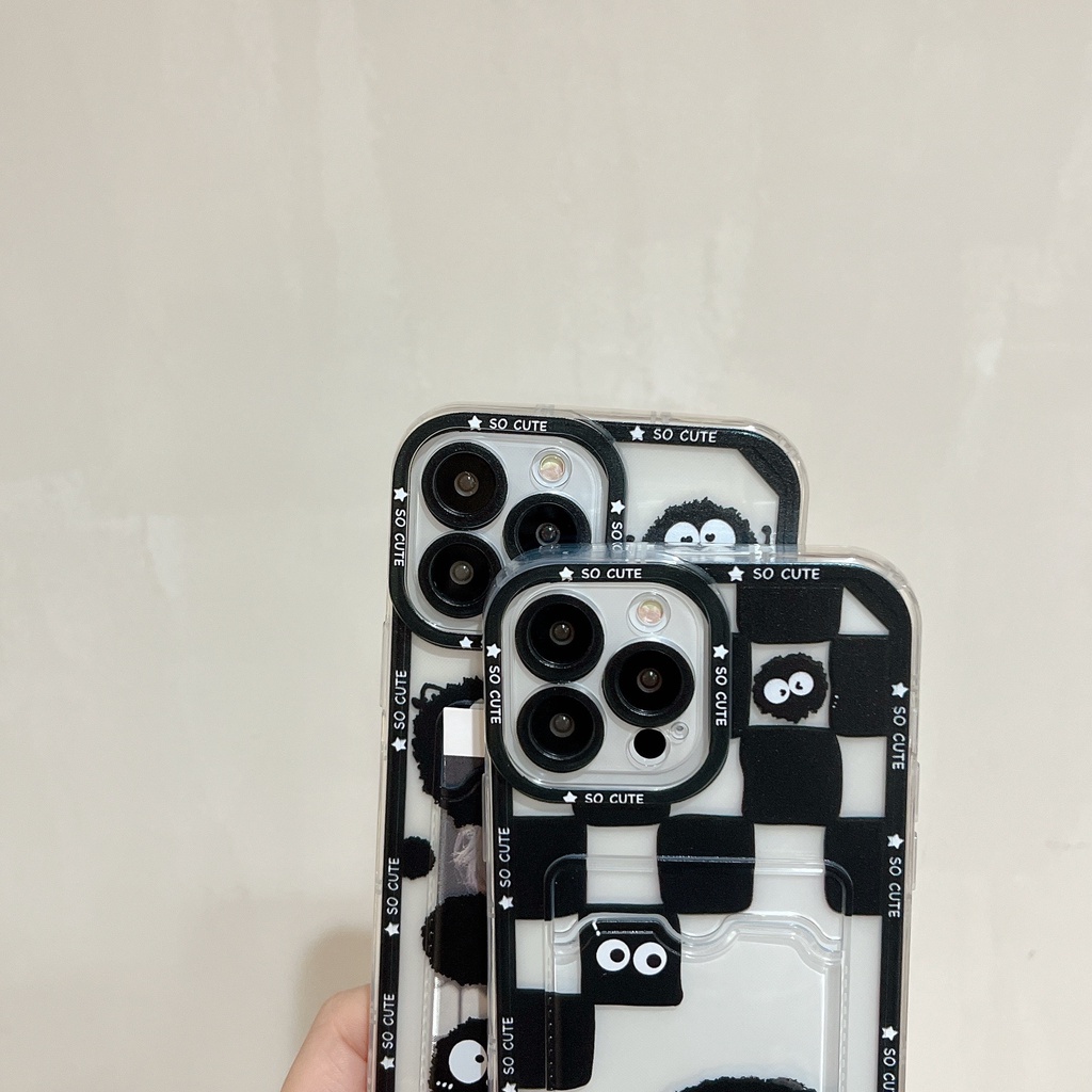 Ốp Điện Thoại Tpu Mềm Trong Suốt Hình Bùi Nhùi Hoạt Hình Có Ngăn Đựng Thẻ Cho iPhone 14 Plus 13 12 11 Pro XR XS Max