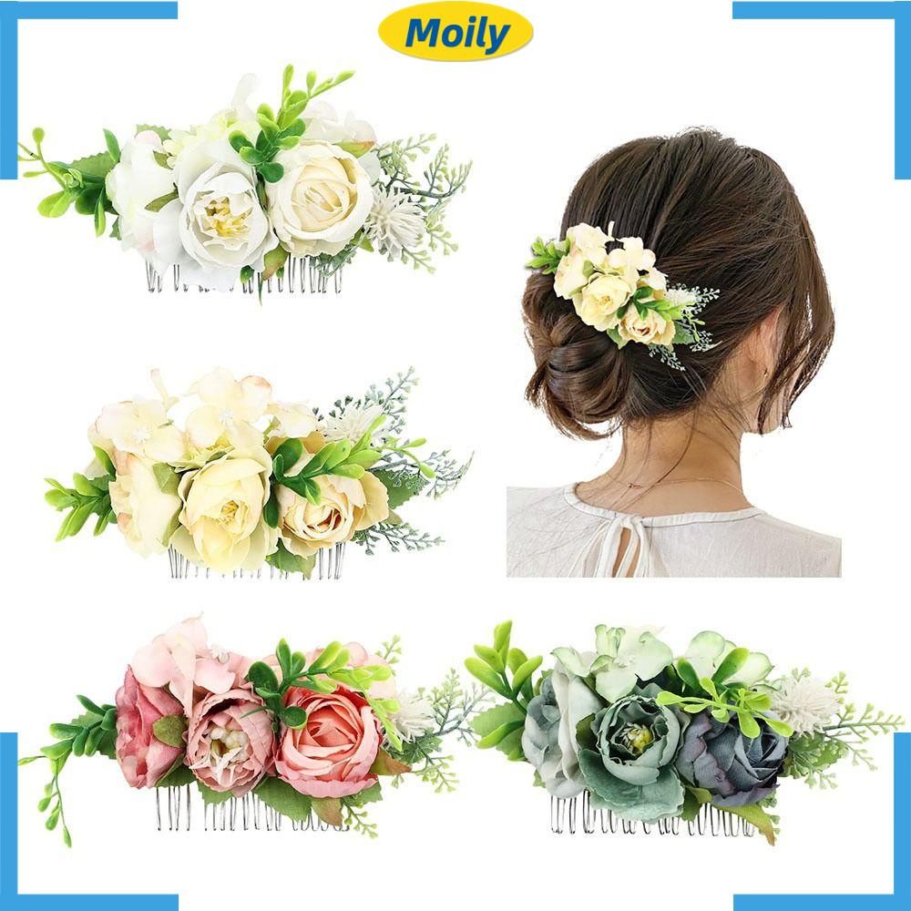 Lược Cài Tóc Hình Hoa Thanh Lịch Cho Cô Dâu|Phụ Kiện Trang Trí Tóc Xinh Xắn Chất Lượng