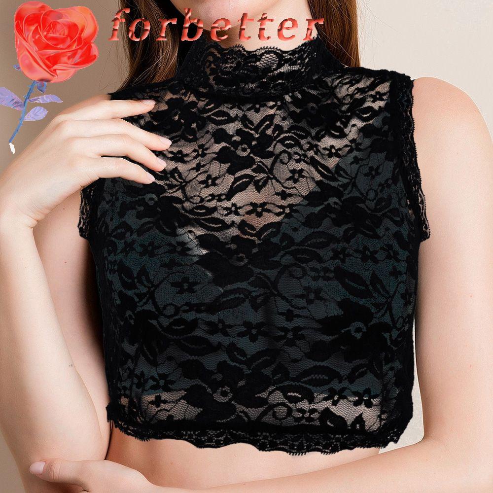 Cổ Áo Rời Không Tay Phối Ren Họa Tiết Hoa Thời Trang Cho Nữ