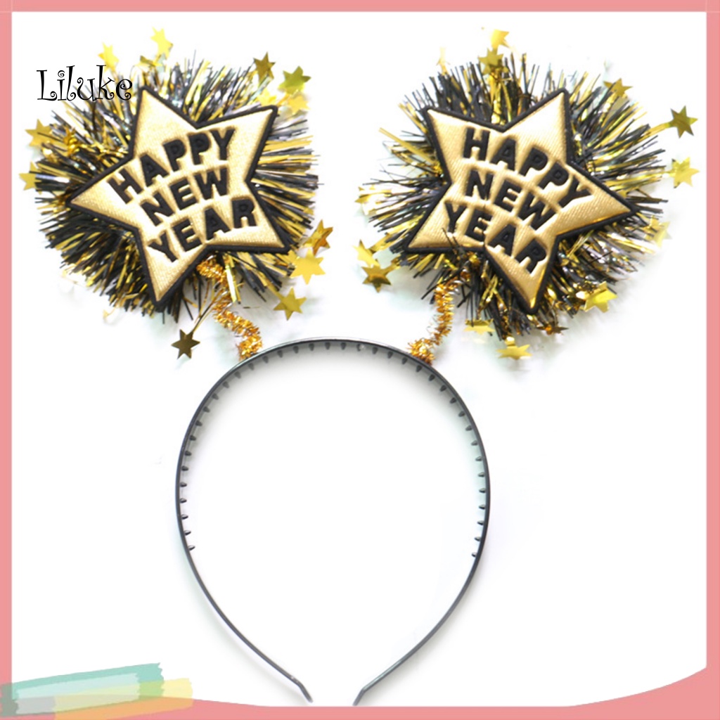 Băng Đô Cài Tóc Bằng Nhựa Siêu Nhẹ Co Giãn Không Phai Màu Trang Trí Năm Mới