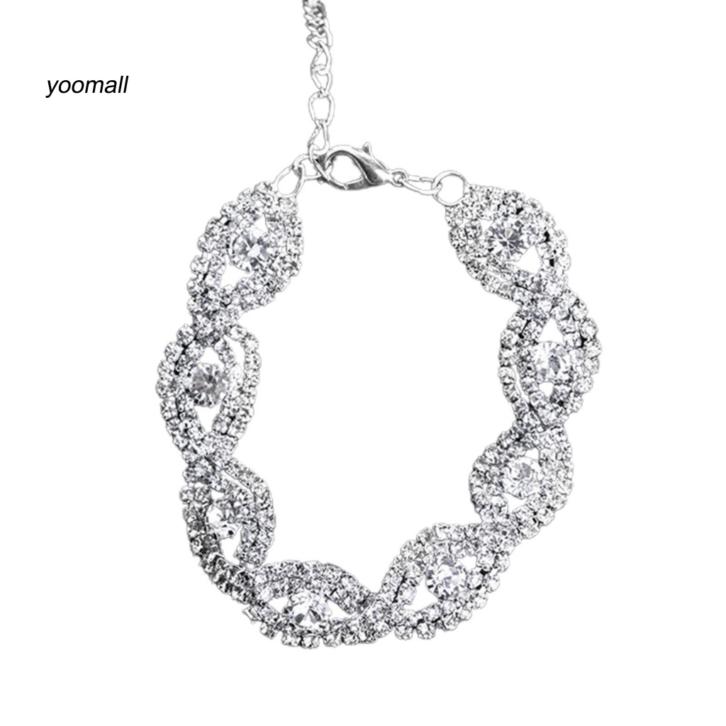 Vòng Đeo Tay Cô Dâu Kiểu Dáng Hình Học Đính Đá Sang Trọng