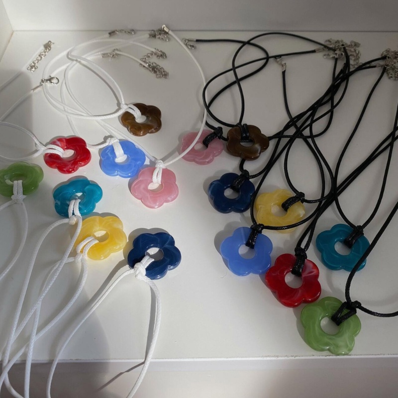 Vòng cổ Mặt Hoa Chất Liệu Acrylic Thời Trang Cho Nữ