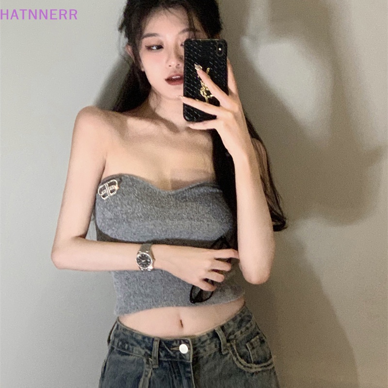 Áo Hai Dây Dệt Kim Màu Trơn Thời Trang Mùa Hè Quyến Rũ Cho Nữ FHS