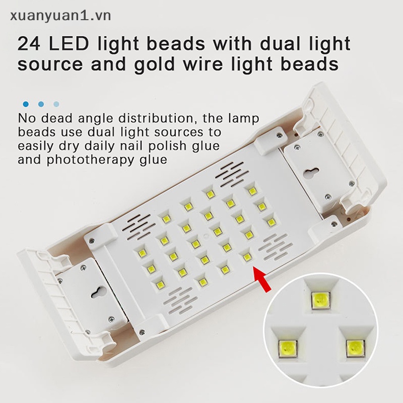 Đèn Hong Khô Sơn Móng Tay 24 Bóng Led 72w 2 Trong 1 Tiện Dụng
