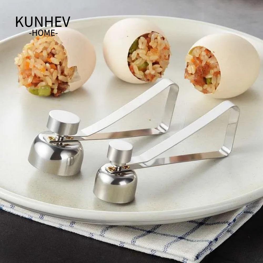 KUNHEV Kéo Cắt Vỏ Trứng Hai Đầu Bằng Kim Loại