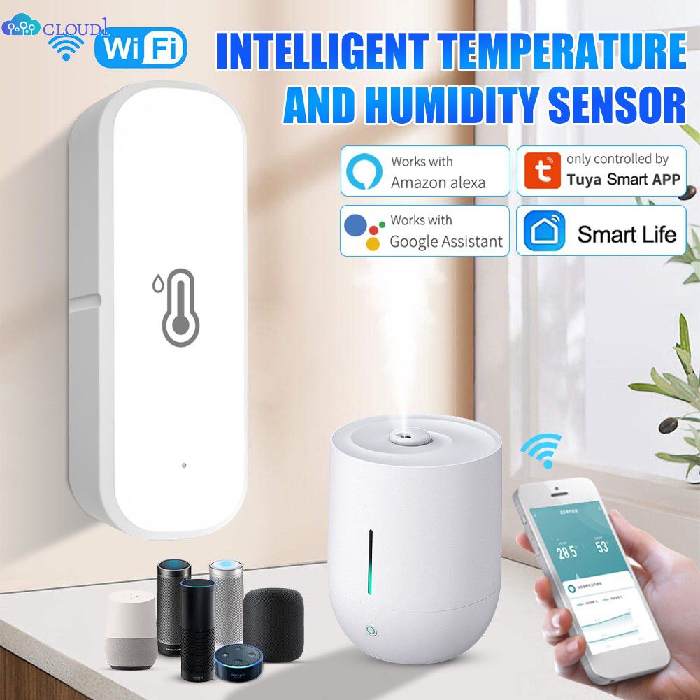 Tuya Wifi Zigbee Temperature Humidity Thermometer With Voice Alert For Alexa Google Home cloud1
