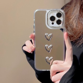 Ốp Điện Thoại Tráng Gương Hình Trái Tim 3D Cho iPhone 11 12 13 14 Pro MAX Mini 11Pro X XR XS MAX 6 6S 7 8 Plus SE 2020
