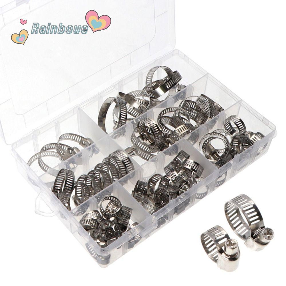 RAINBOW Set 60 Kẹp Ống Dẫn Bằng Thép Không Gỉ 304 Có Thể Điều Chỉnh Cho Cơ Khí