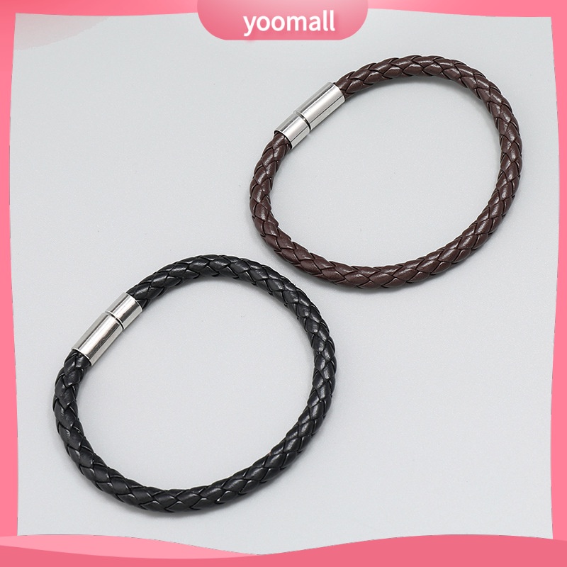 Vòng Tay Da PU Bện Dây Trang Trí Phong Cách Hàn Quốc Giản Dị Dễ Phối Đồ Dành Cho Học Sinh